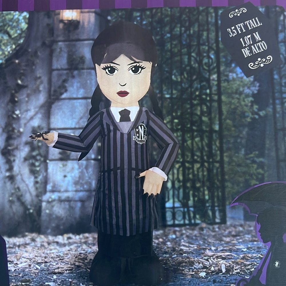 NEW Halloween Wednesday Addams 5 Ft Airblown Inflatable Gemmy Adams Family - Picture 2 of 4